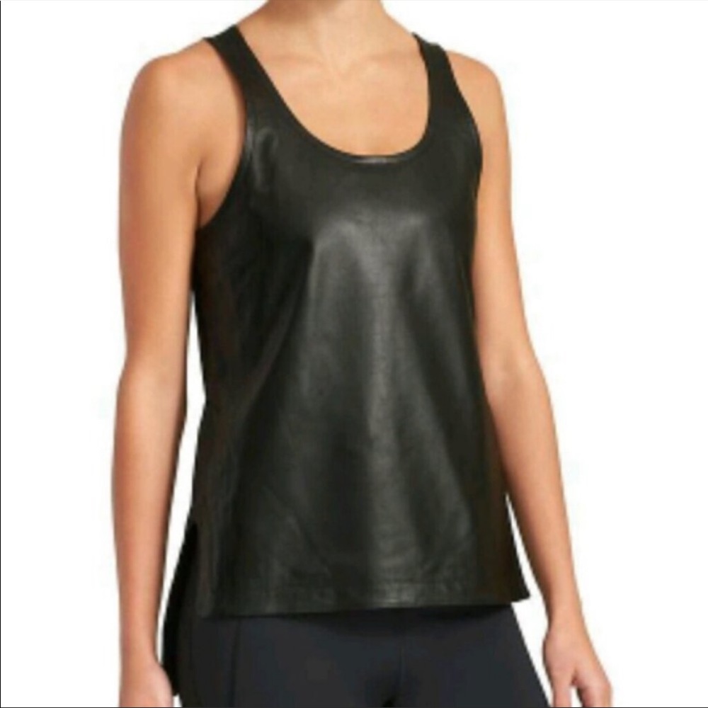 Derek Lam 10C x Athleta Black Leather Tank Top